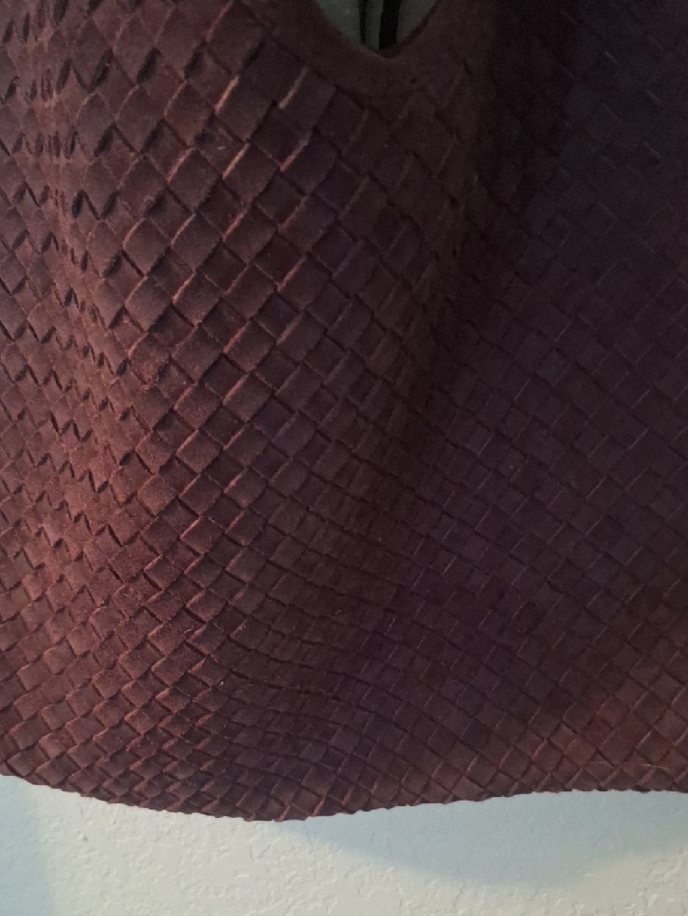 Woven Suede Hobo Bag in Eggplant - Picture 10 of 10